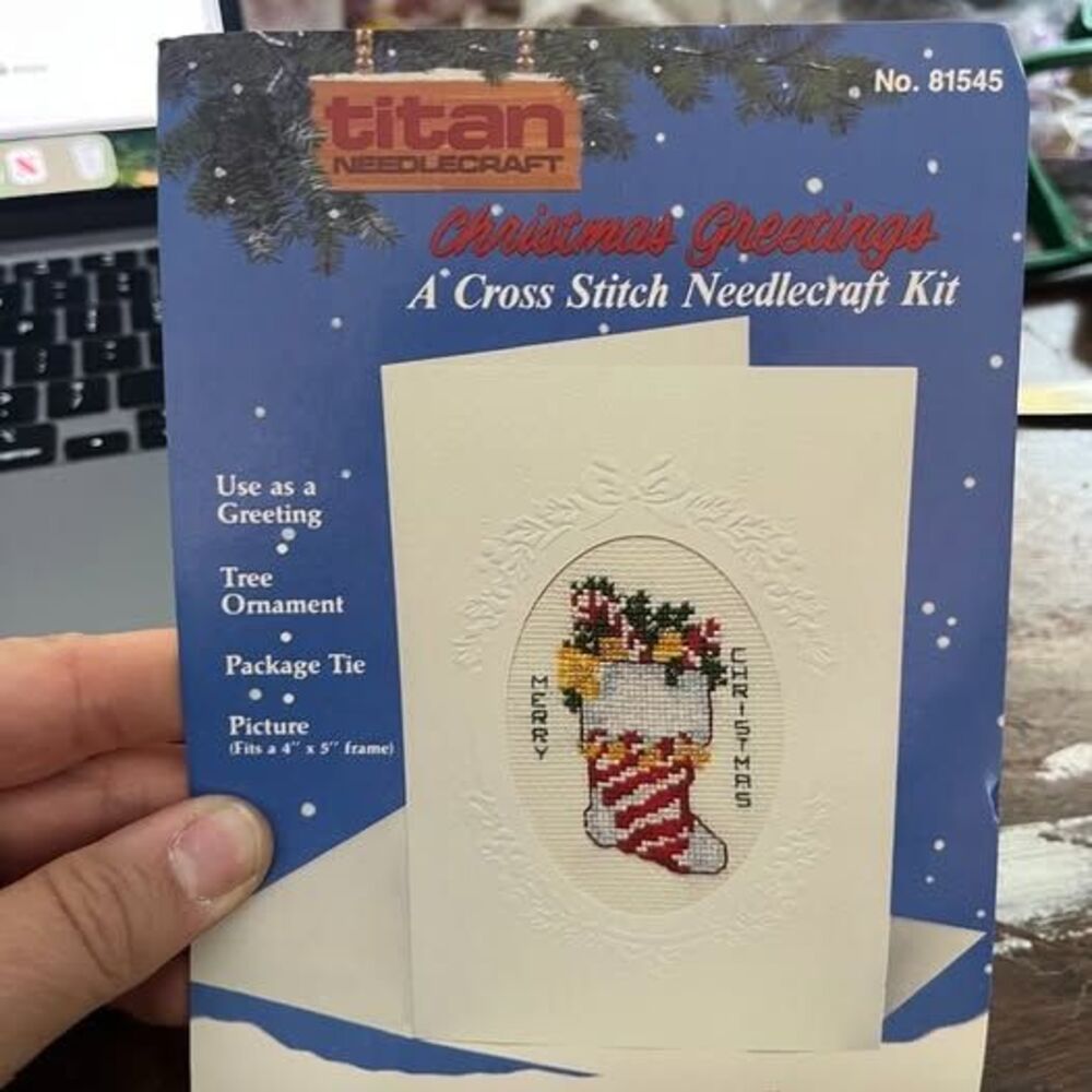 Titan Needlecraft Christmas Greetings Stocking Cross Stitch Kit